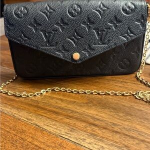 Louis Vuitton Black Crossbody with Gold Chain